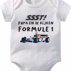 Top 10 ???? Hospitrix Baby Rompertje Met Tekst "SSST! Papa En Ik Kijken Formule 1" R7 - Maat M - 3-6 Maanden - 62/68 - Go Max - Korte Mouw - Cadeau - Zwangerschap - Aankondiging - Verstappen - Romper ✔️