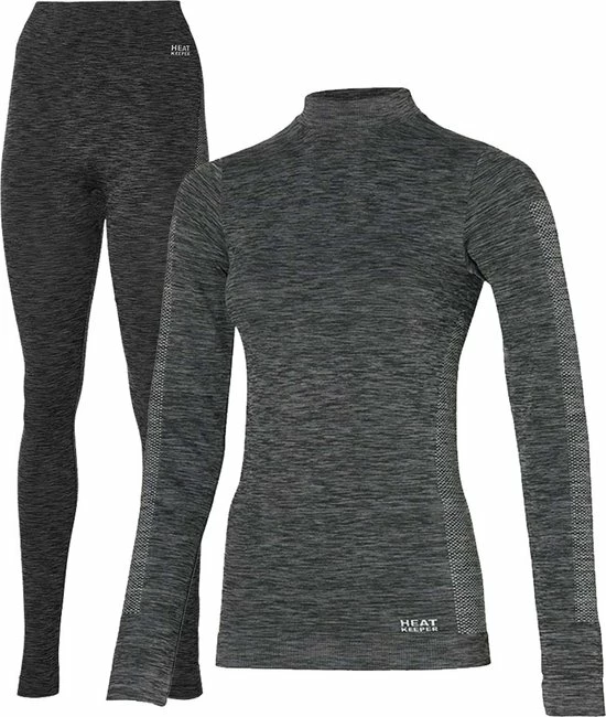 Beste Verkoop ⌛ HEAT KEEPER Heatkeeper Thermoset Dames Premium Techno - Thermoshirt Met Lange Mouwen En Legging - Zwart Melange - TOGwaarde 2.8 - Thermisch Isolerend ???? Shirt En Legging - Maat M ???? 3 Beste Verkoop ⌛ HEAT KEEPER Heatkeeper Thermoset Dames Premium Techno - Thermoshirt Met Lange Mouwen En Legging - Zwart Melange - TOGwaarde 2.8 - Thermisch Isolerend ???? Shirt En Legging - Maat M ????