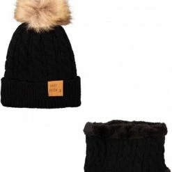 Uitgang ???? Baby Dutch Wintermuts Set Zwart - Kindermuts - 6 Maanden Tot 4 Jaar ????