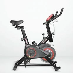 Korting ???? Venom Sports Hometrainer Fiets – Hometrainer Fitness - Professionele Indoor Bike Met Lage Instap – Hoge Stabiliteit – V-belt Aandrijving – Tot 175cm En 150kg – Zwart/Rood ???? -XXL Nutrition-winkel 550x655 5