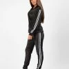 Uitgang ???? AWR Premium Dames Trainingspak / Tracksuit / Joggingspak | Sport Kleding | Zwart-Wit - M ????