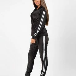 Uitgang ???? AWR Premium Dames Trainingspak / Tracksuit / Joggingspak | Sport Kleding | Zwart-Wit - M ????