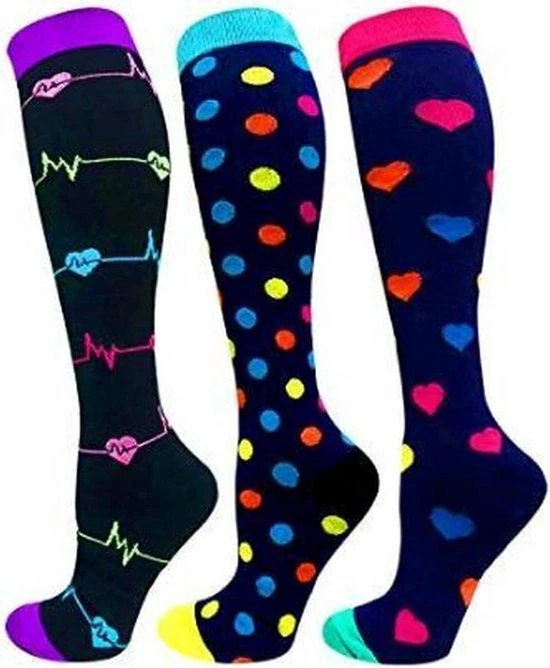 Promo ???? Urbankr8® Compressiesokken 3 Paar - Compressiekousen - GrandSock - Leuke Print - Hartjes - Gestipt - Maat S - M ???? 7 Promo ???? Urbankr8® Compressiesokken 3 Paar - Compressiekousen - GrandSock - Leuke Print - Hartjes - Gestipt - Maat S - M ???? - Afbeelding 5