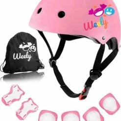 Nieuw ✨ Weely Skate Beschermset Kinderen - Helm Kind - Roze S ????