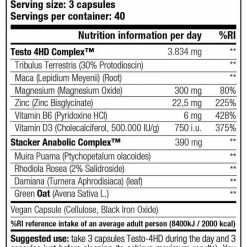 Beste recensies van ???? Stacker 2 Testo 4HD Testosterone Booster - Ephedra Vrij - 120 Capsules ???? -XXL Nutrition-winkel 550x709
