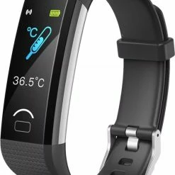 Aanbiedingen ???? J&D Supplies Stappenteller - Zwart - Temperatuurmeter - Activity Tracker - Hartslagmeter - Bloeddrukmeter - Smartwatch - Horloge - Heren - Dames ❤️ -XXL Nutrition-winkel 550x717 1