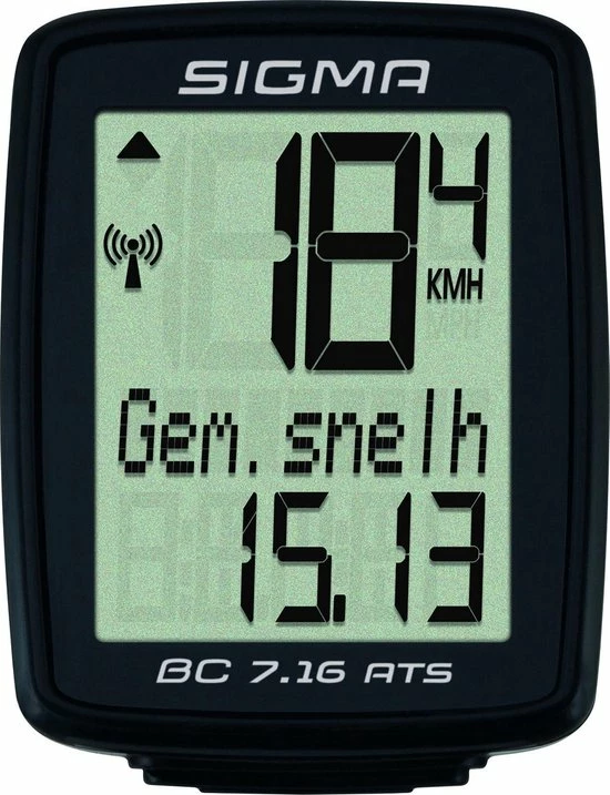Gloednieuw ???? Sigma BC 7.16 ATS Fietscomputer - 7 Functies - Draadloos - Zwart ???? 3 Gloednieuw ???? Sigma BC 7.16 ATS Fietscomputer - 7 Functies - Draadloos - Zwart ????