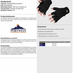 Top 10 ???? Portwest Vingerloze Handschoenen Unisex - Zwart - Maat L ???? -XXL Nutrition-winkel 550x767 1